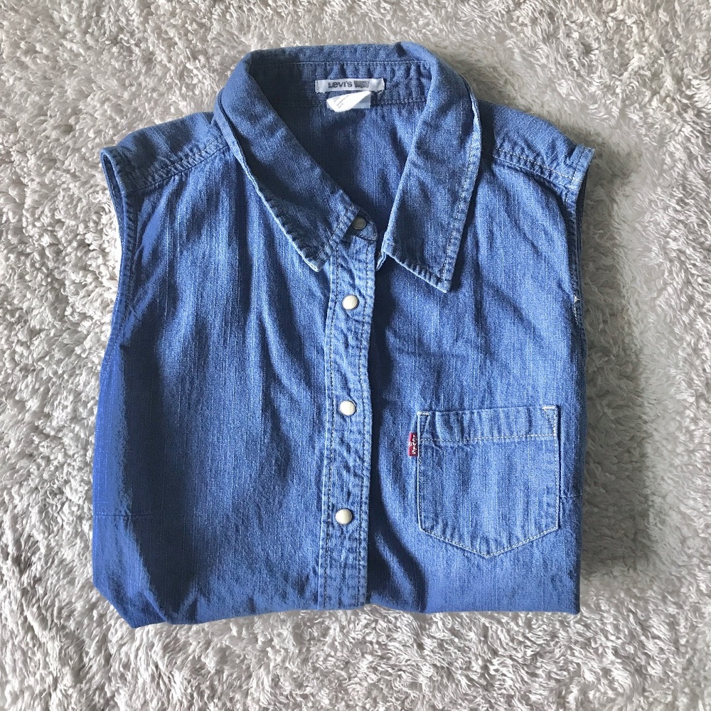 Levi's Sleeveless Ombre Denim Women's Top Size Medium